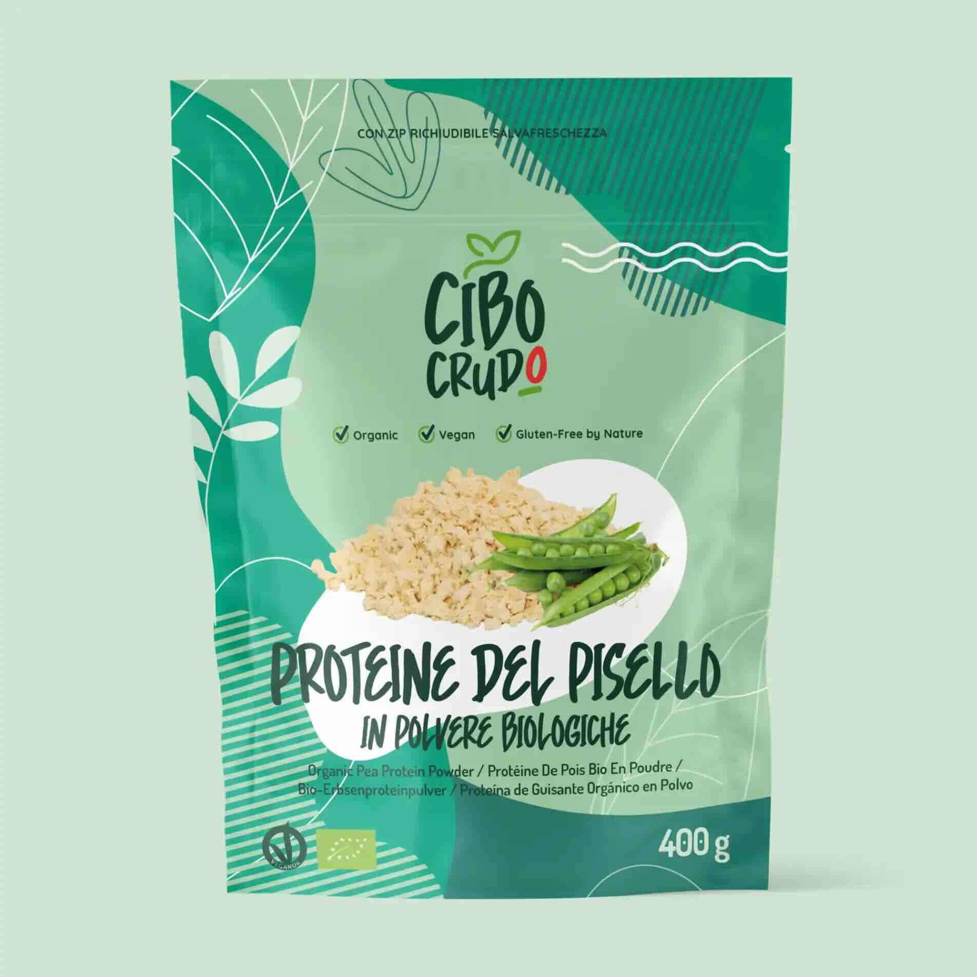 Proteine del pisello In Polvere Cruda Bio - 400 gr